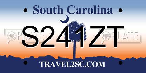 S241ZT South Carolina License Plate