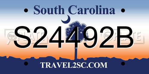 S24492B South Carolina License Plate
