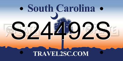 S24492S South Carolina License Plate