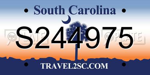 S244975 South Carolina License Plate
