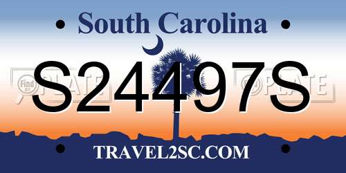 S24497S South Carolina License Plate