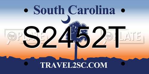 S2452T South Carolina License Plate