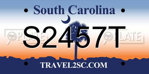 S2457T South Carolina License Plate