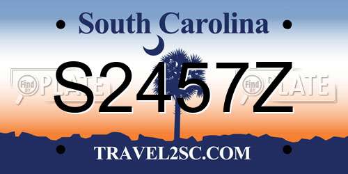 S2457Z South Carolina License Plate