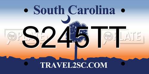 S245TT South Carolina License Plate