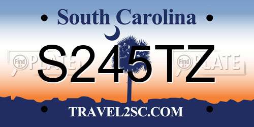 S245TZ South Carolina License Plate