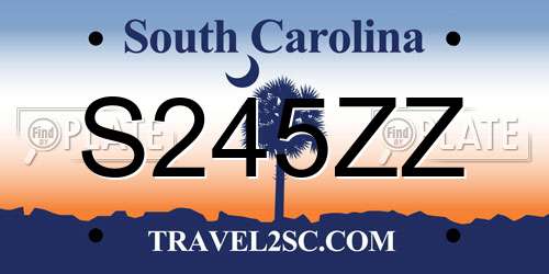 S245ZZ South Carolina License Plate