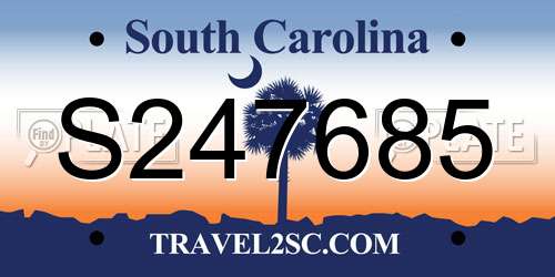 S247685 South Carolina License Plate