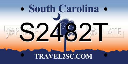 S2482T South Carolina License Plate
