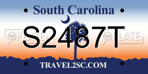 S2487T South Carolina License Plate