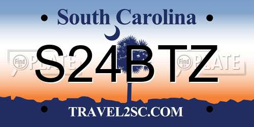 S24BTZ South Carolina License Plate