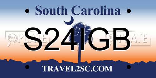 S24IGB South Carolina License Plate