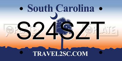 S24SZT South Carolina License Plate