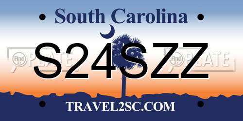 S24SZZ South Carolina License Plate