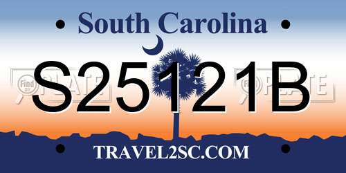 S25121B South Carolina License Plate