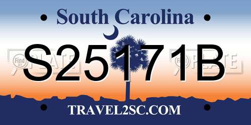 S25171B South Carolina License Plate
