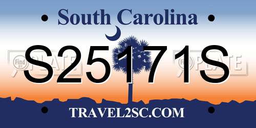 S25171S South Carolina License Plate