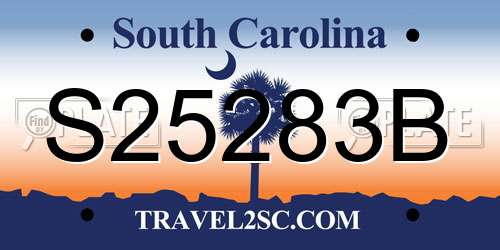 S25283B South Carolina License Plate