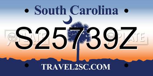 S25739Z South Carolina License Plate