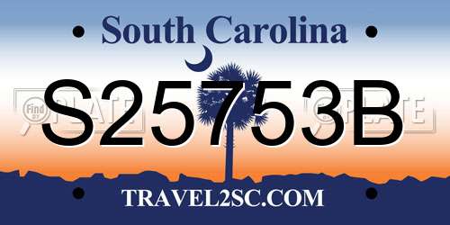 S25753B South Carolina License Plate