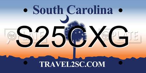 S25CXG South Carolina License Plate
