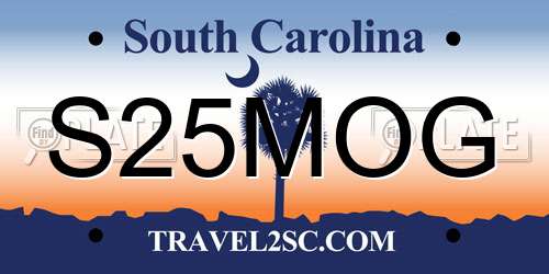 S25MOG South Carolina License Plate