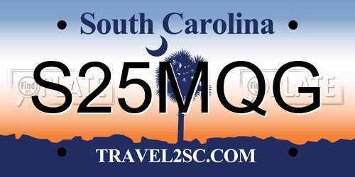 S25MQG South Carolina License Plate