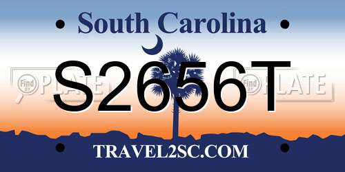 S2656T South Carolina License Plate