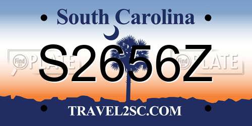 S2656Z South Carolina License Plate