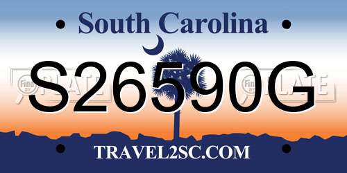 S26590G South Carolina License Plate