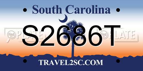 S2686T South Carolina License Plate