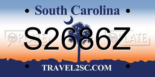 S2686Z South Carolina License Plate
