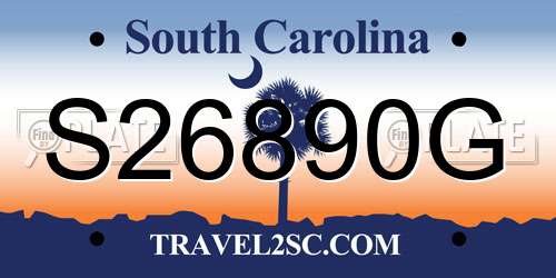 S26890G South Carolina License Plate