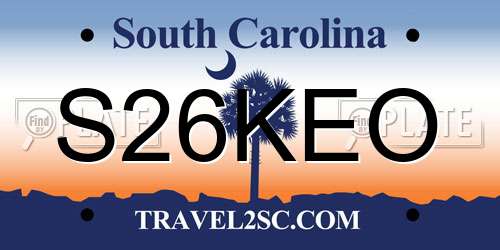 S26KEO South Carolina License Plate
