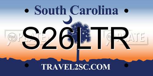 S26LTR South Carolina License Plate