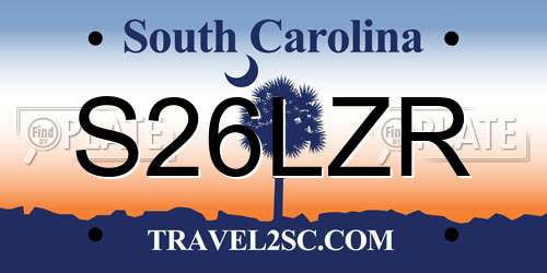 S26LZR South Carolina License Plate