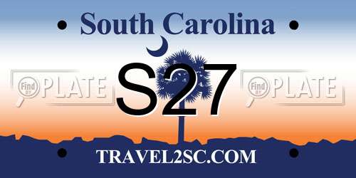 S27 South Carolina License Plate