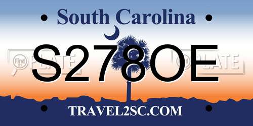 S278OE South Carolina License Plate