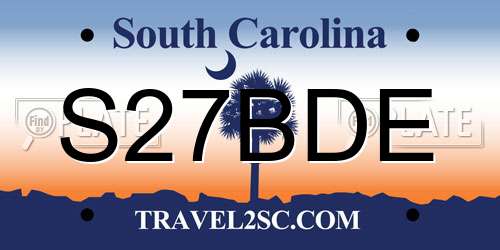 S27BDE South Carolina License Plate