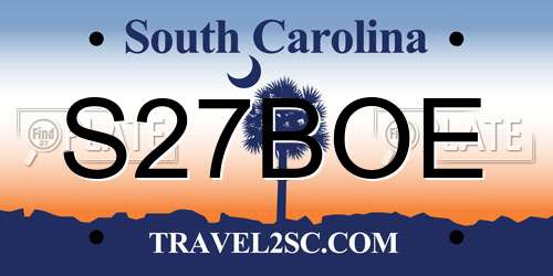 S27BOE South Carolina License Plate