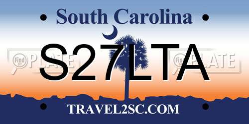 S27LTA South Carolina License Plate