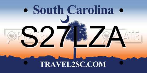 S27LZA South Carolina License Plate