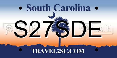 S27SDE South Carolina License Plate