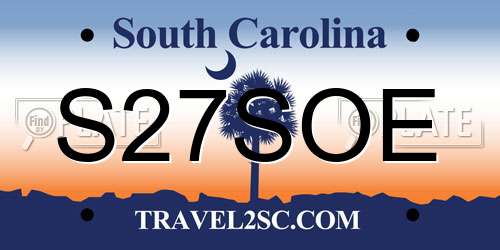 S27SOE South Carolina License Plate