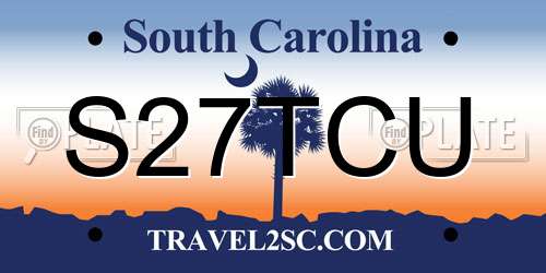 S27TCU South Carolina License Plate