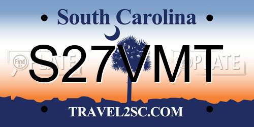 S27VMT South Carolina License Plate