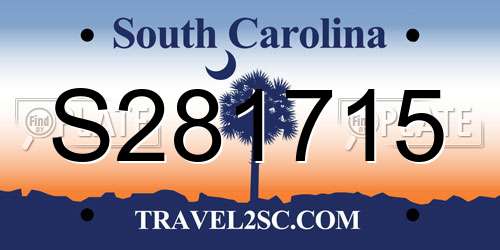 S281715 South Carolina License Plate