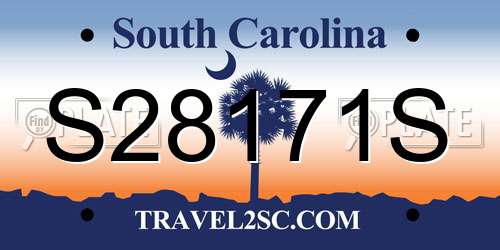 S28171S South Carolina License Plate