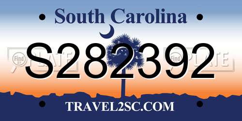 S282392 South Carolina License Plate