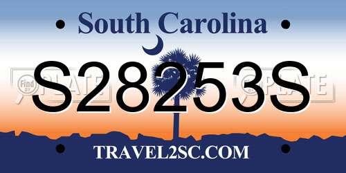 S28253S South Carolina License Plate